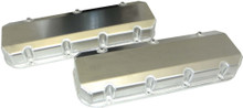 Moroso 68481 - Chevrolet Big Block Valve Cover w/Billet Rail - No Logo - Exhaust Pockets/Intake Tubes - Alum