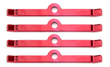 Moroso 68505 - Chevrolet Small Block Valve Cover Hold Downs - Steel - Red Powder Coat - Set of 4