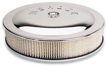 Moroso 65946 - Racing Air Cleaner - 14in x 5in Filter - Flat Bottom - Steel - Chrome Plated - 4500
