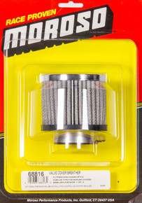Moroso 68816 - Filtered Valve Cover Breather - Clamp-On - No Hood - 1.5in ID