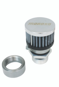Moroso 68849 - Weld-On Valve Cover Breather Kit - Steel Valve Covers - Chrome Finish