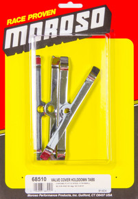 Moroso 68510 - Chevrolet Small Block Valve Cover Hold Downs - Steel - Chrome Plated - Set of 4