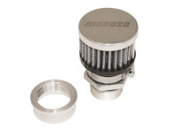 Moroso 68852 - Weld-On Valve Cover Breather Kit - Aluminum Valve Covers - Chrome Finish