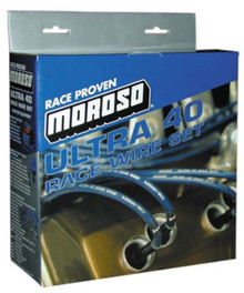 Moroso 73690 - Chevrolet Big Block Ignition Wire Set - Ultra 40 - Unsleeved - Non-HEI - Crab Cap - Red