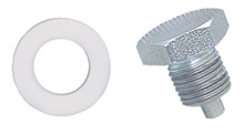 Moroso 97000 - Oil Pan Drain Plug w/Nylon Washer - Chrome