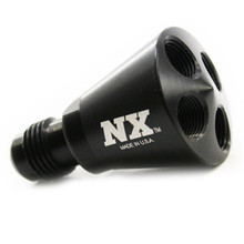 Nitrous Express 15019 - 4 Port Showerhead Distribution Block w/-6 Male - Black