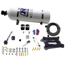 Nitrous Express 50040-15 - 4150 4-BBL/Gasoline Nitrous Kit (100-500HP) w/15lb Bottle
