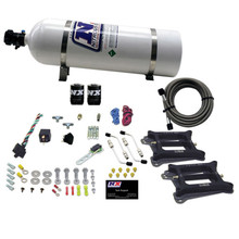 Nitrous Express 50240-15 - Dual Holley/Gasoline Nitrous Kit (100-500HP) w/15lb Bottle