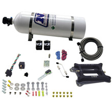 Nitrous Express 30045-15 - 4150 4-BBL/Alcohol Nitrous Kit (50-300HP) w/15lb Bottle
