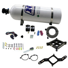 Nitrous Express 63840-15 - 4150 Single Entry Crossbar Plate RNC Nitrous Kit (250-750HP) w/15lb Bottle