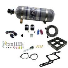Nitrous Express 63070-12 - Dominator Single Entry Billet Crossbar Stage 6 Nitrous Kit (50-300HP) w/Comp Bottle