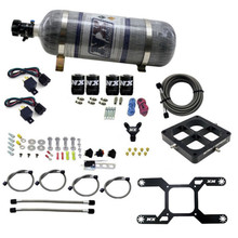 Nitrous Express 66047-12 - Dominator Dual Stage Billet Crossbar Nitrous Kit (50-300 & 100-500HP) w/Comp Bottle