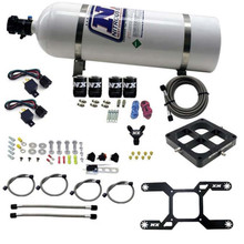 Nitrous Express 66047-15 - Dominator Dual Stage Billet Crossbar Nitrous Kit (50-300 & 100-500HP) w/15lb Bottle