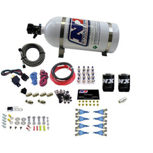 Nitrous Express 80008-10 - 8 Cyl Soft Line Shark Rail Nitrous Kit w/10lb Bottle Pushloc