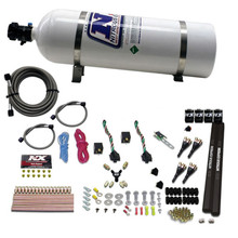 Nitrous Express 90094-15 - 4 Cyl SX2 Nozzle Nitrous Kit (100-300HP x 2) w/15lb Bottle