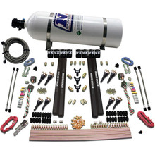 Nitrous Express 90009-15 - SX2 Dual Stage 8 Solenoid /Gasoline Nitrous Kit (200-1200HP) w/15lb Bottle