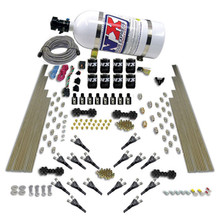 Nitrous Express 90008-15 - Shark Dual Stage/Gas 16 Nozzles 8 Solenoids Nitrous Kit (200-1200HP) w/15lb Bottle