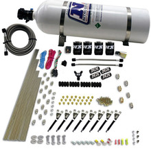 Nitrous Express 80019-15 - 8 Cyl VXL Direct Port 4 Solenoids Nitrous Kit (200-500HP) w/15lb Bottle