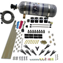 Nitrous Express 90006-12 - 8 Cyl Shark Direct Port 4 Solenoids Nitrous Kit (200-600HP) w/Composite Bottle