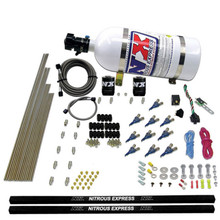 Nitrous Express 81000EFI-10 - 10 Cyl Piranha Nozzle Direct Port Nitrous Kit (250-500HP) w/10lb Bottle