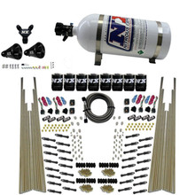 Nitrous Express 93306-10 - 8 Cyl Dry Direct Port Four Stage 8 Solenoids Nitrous Kit (200-600HP) w/10lb Bottle