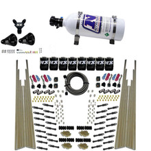 Nitrous Express 93306-05 - 8 Cyl Dry Direct Port Four Stage 8 Solenoids Nitrous Kit (200-600HP) w/5lb Bottle