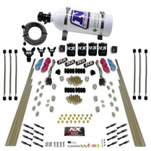 Nitrous Express 93106-05 - 8 Cyl Dry Direct Port Dual Stage 4 Solenoids Nitrous Kit (200-600HP) w/5lb Bottle
