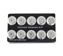 NRG FW-100SL - Fender Washer Kit w/Rivets For Plastic (Silver) - Set of 10