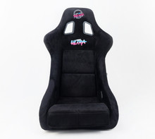 NRG FRP-302BK-ULTRA - FRP Bucket Seat ULTRA Edition - Large (Black Alcantara/Gold Glitter Back)