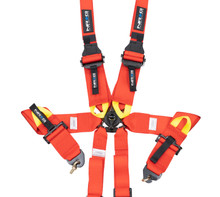NRG SBH-HRS6PCRD - FIA 6pt 2in. Shoulder Belt for HANS Device/ Rotary Cam Lock Buckle/ 3in. Waist Belt - Red