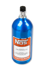 NOS 14720NOS - Nitrous Oxide Bottle - 2.5 lb - Mini Hi-Flo Valve - Aluminum - Blue Paint - Each
