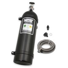 NOS 14736BNOS - 15 lb Nitrous Bottle w/ Black Finish & Super Hi Flo Valve w/ Mounting Brackets & Gauge