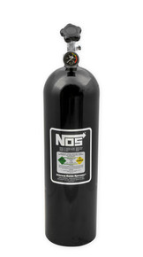 NOS 14750BNOS - Nitrous Bottle; Black Finish; 15 lb.; 27 in. x 7 in.; Hi-Flow Valve;