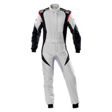 OMP Racing IA0-1854-B01-089-50 - OMP First Evo Overall Silver/Black - Size 50 (Fia 8856-2018)