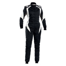 OMP Racing IA0-1854-B02-076-48 - OMP First Elle Overall Black/White - Size 48 For Women - (Fia 8856-2018)