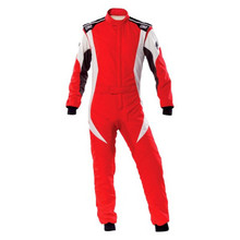 OMP Racing IA0-1854-B01-063-50 - OMP First Evo Overall Red/White - Size 50 (Fia 8856-2018)