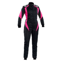 OMP Racing IA0-1854-B02-277-42 - OMP First Elle Overall Black/Fuchsia - Size 42 For Women - (Fia 8856-2018)
