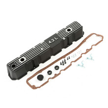 Omix 17401.21 - Black Aluminum Valve Cover Kit 4.2L 81-86 CJ