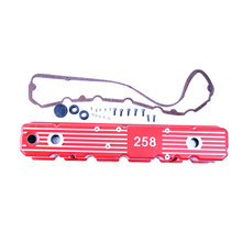 Omix 17401.14 - Aluminum Valve Cover Red 258 81-87 CJ & Wrangler