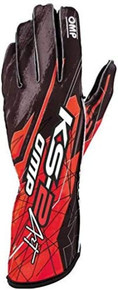 OMP Racing KB0-2748-A01-073-XS - OMP KS-2 Art Gloves Black/Red - Size XS