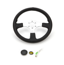 OMP Racing OD0-2019-189 - OMP Asso Flat Steering Wheel w/ 3 Steel Spokes (350mm) - Large Leather (Black)
