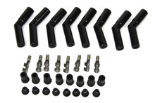 Pertronix 8563HT-8 - Black Ceramic Spark Plug 45 Degree Boot Set of 8 includes silicone plug and wire bushings, stainless steel spark plug terminals and high temp ceramic boots