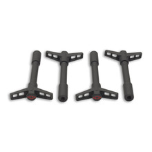 Proform 141-756 - Engine Valve Cover Wing Nuts Steel Black Bowtie Logo 1/4-20 Thread 4 Pack Red Bowtie Chevrolet Performance Parts
