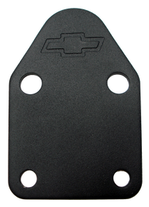 Proform 141-212 - Fuel Pump Block-Off Plate Black Crinkle with Bowtie Fits SB Chevy V8 Engines Chevrolet Performance Parts