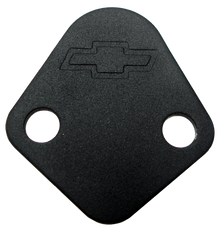 Proform 141-213 - Fuel Pump Block-Off Plate Blk Crinkle with Bowtie Fits BB Chevy V8 Engines Chevrolet Performance Parts