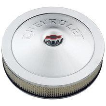 Proform 141-302 - Engine Air Cleaner Kit 14 Inch Diameter Chrome Chevy Lettering with Bowtie Nut Chevrolet Performance Parts