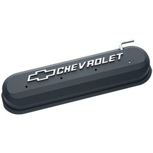 Proform 141-262 - Engine Valve Covers Slant Edge Style Die Cast Black w/Bowtie Logo LS Engines Raised & Milled Chevrolet & Bowtie Logos Chevrolet Performance Parts