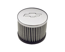 Proform 141-622 - Engine Valve Cover Breather 3 Inch Diameter Chevy Logo Push-In Style w/o HoodChrome Chevrolet Performance Parts
