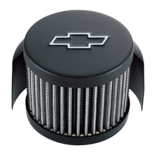 Proform 141-613 - Engine Valve Cover Breather Chevy Logo Push-In Style w/Hood Black Crinkle Chevrolet Performance Parts