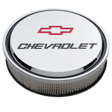 Proform 141-835 - 14 Inch Air Cleaner Kit Alunimum Chrome Recessed Chevy and Bowtie Emblems Chevrolet Performance Parts
